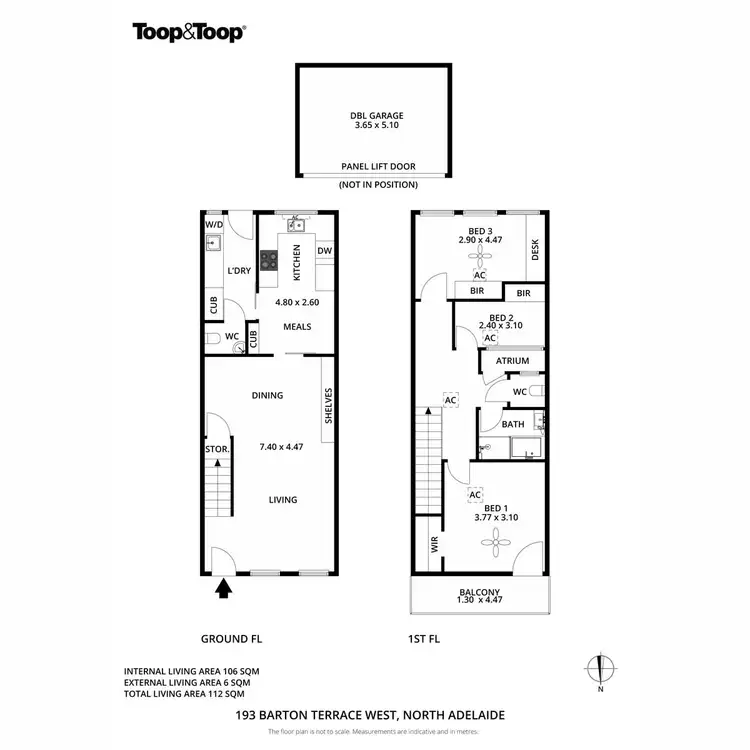 Floorplan of Homely townhouse listing, 193 Barton Terrace West, North Adelaide SA 5006