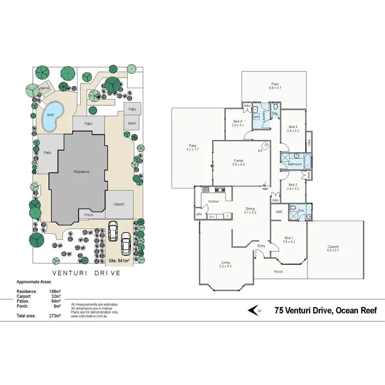 Floorplan of Homely house listing, 75 Venturi Drive, Ocean Reef WA 6027