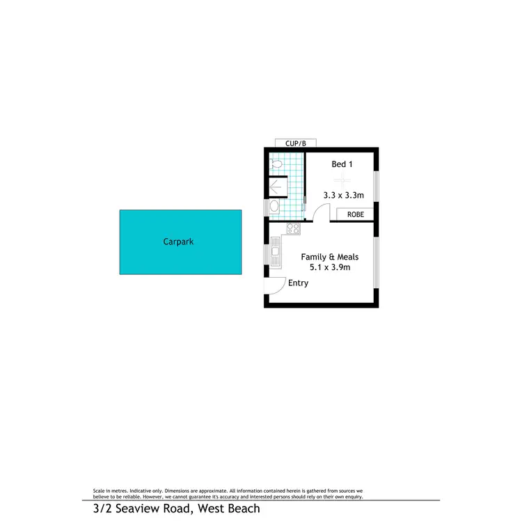 Floorplan of Homely unit listing, 3/2 Seaview Road, West Beach SA 5024