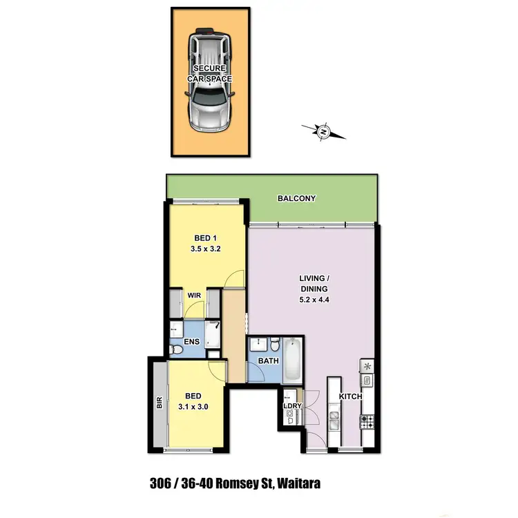 Floorplan of Homely apartment listing, 306/36-40 Romsey Street, Waitara NSW 2077