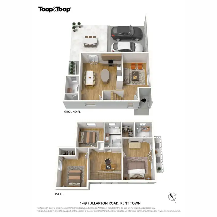Floorplan of Homely townhouse listing, 1/49 Fullarton Road, Kent Town SA 5067