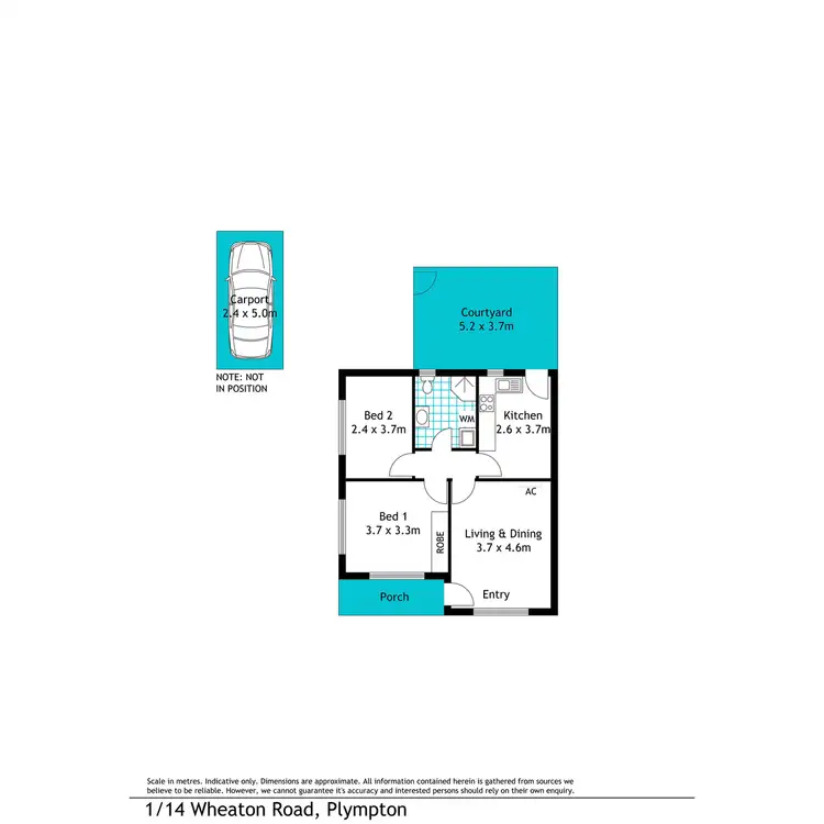 Floorplan of Homely unit listing, 1/14 Wheaton Road, Plympton SA 5038