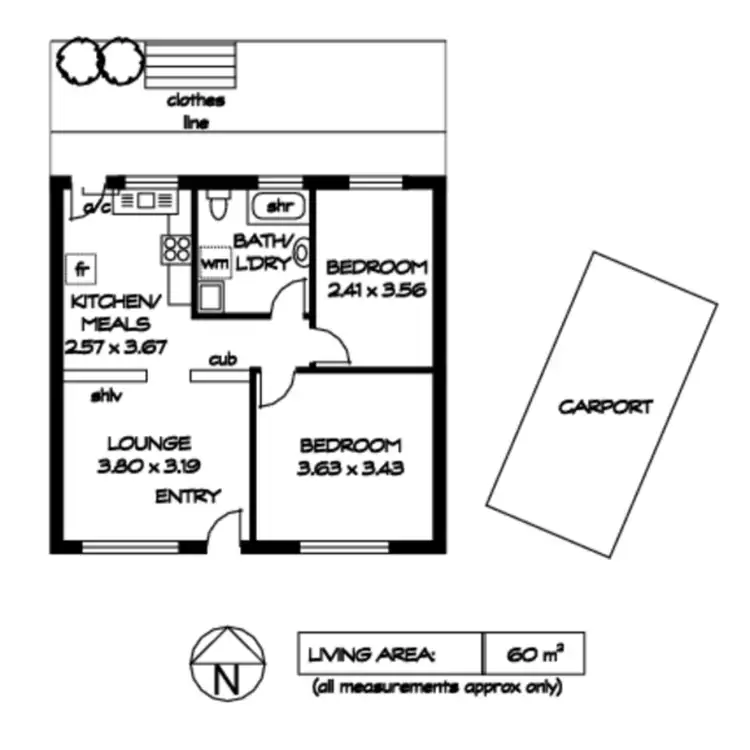 Floorplan of Homely unit listing, 2/15 Hardys Road, Underdale SA 5032