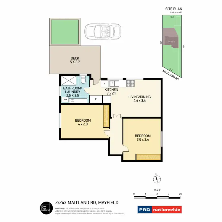 Floorplan of Homely unit listing, 2/243 Maitland Road, Mayfield NSW 2304