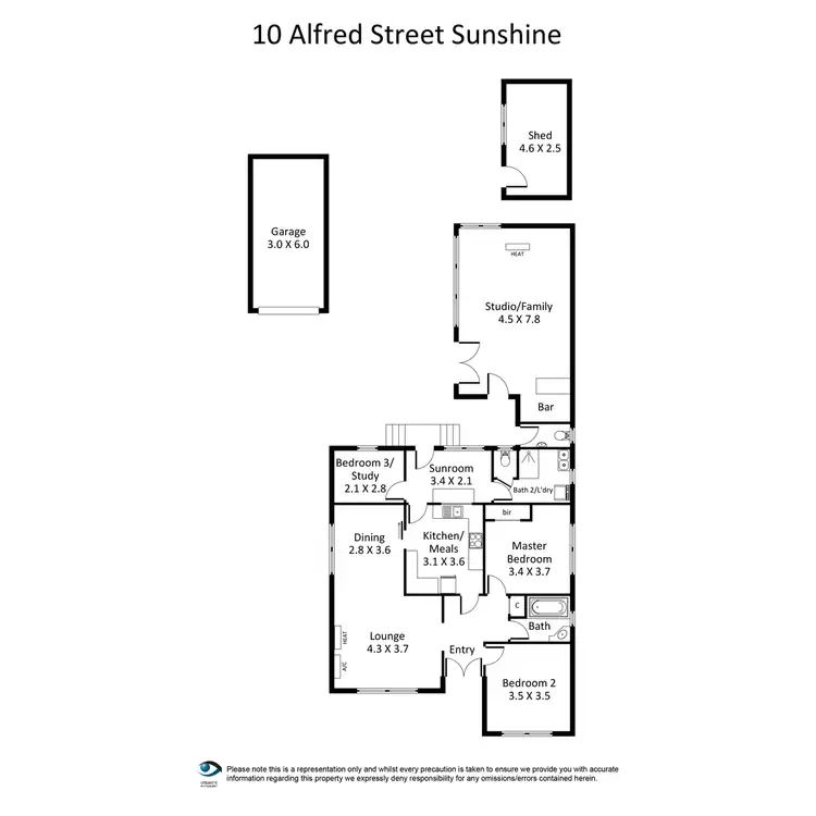 Floorplan of Homely house listing, 10 Alfred Street, Sunshine VIC 3020