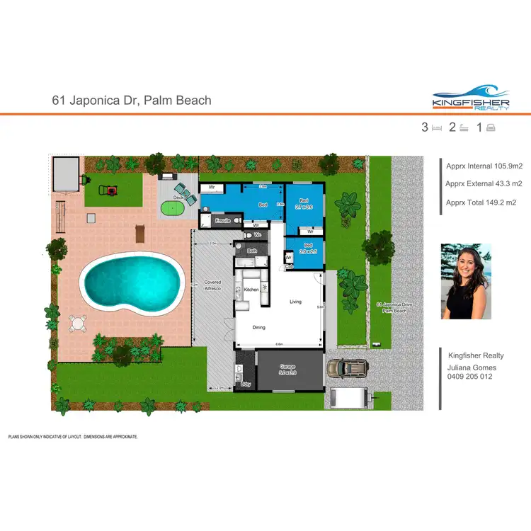 Floorplan of Homely house listing, 61 Japonica Drive, Palm Beach QLD 4221