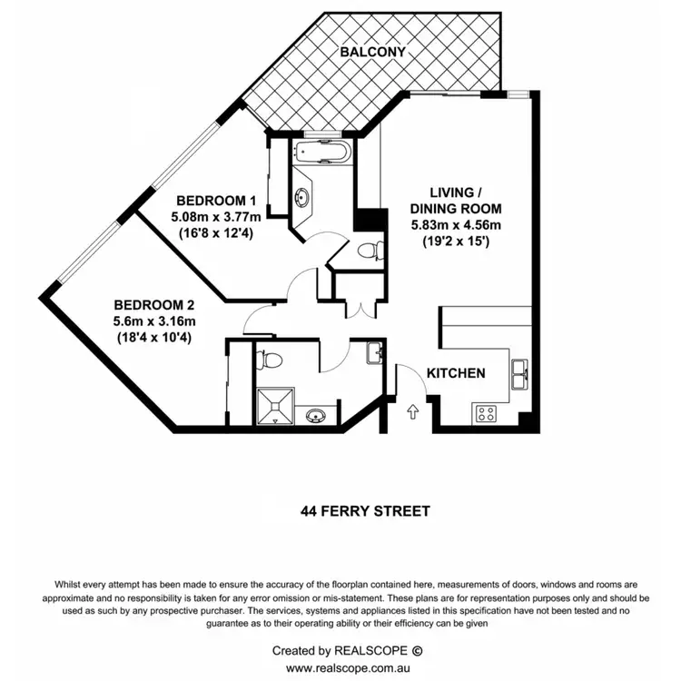 Floorplan of Homely apartment listing, 1209/44 Ferry Street, Kangaroo Point QLD 4169