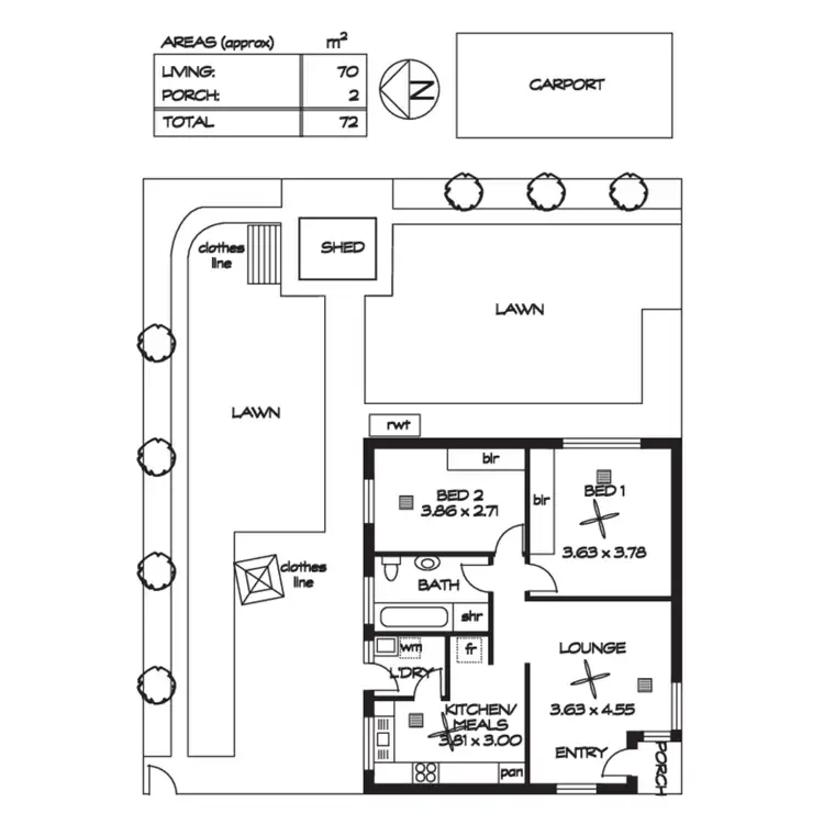 Floorplan of Homely unit listing, 7/182 Diagonal Road, Warradale SA 5046