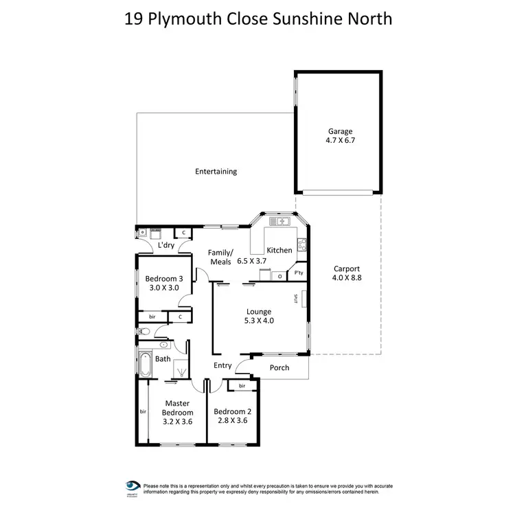 Floorplan of Homely house listing, 19 Plymouth Close, Sunshine North VIC 3020