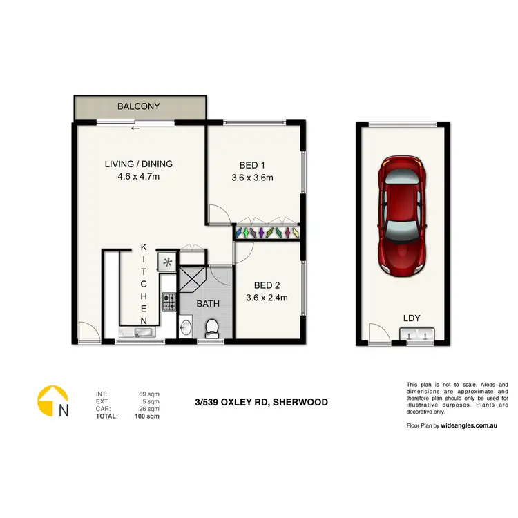 Floorplan of Homely unit listing, Unit 3/539 Oxley Road, Sherwood QLD 4075