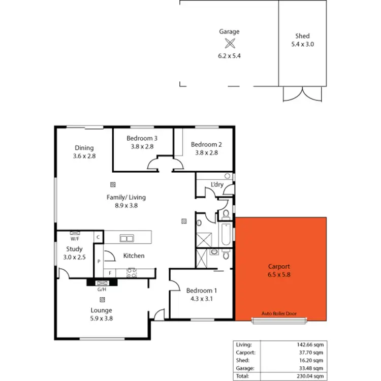 Floorplan of Homely house listing, 1 Banksia Crescent, Parafield Gardens SA 5107