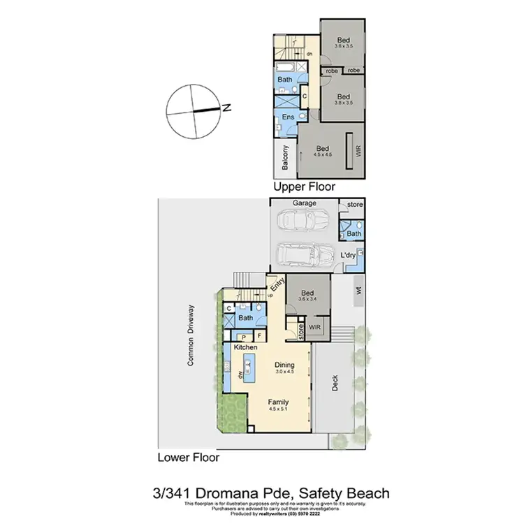 Floorplan of Homely townhouse listing, 3/341 Dromana Parade, Safety Beach VIC 3936