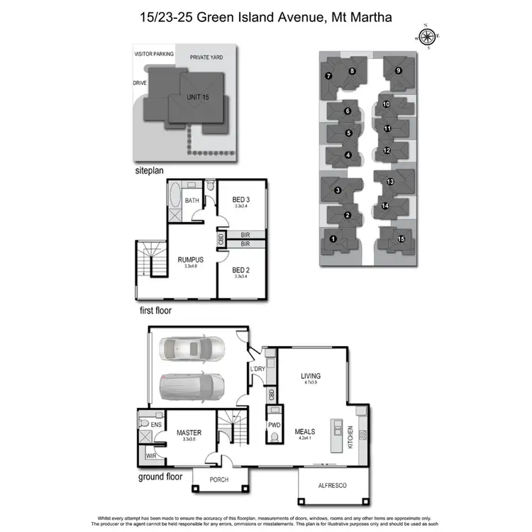 Floorplan of Homely townhouse listing, 15/23-25 Green Island Avenue, Mount Martha VIC 3934