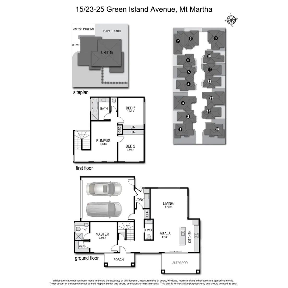 Floorplan of Homely townhouse listing, 15/23-25 Green Island Avenue, Mount Martha VIC 3934