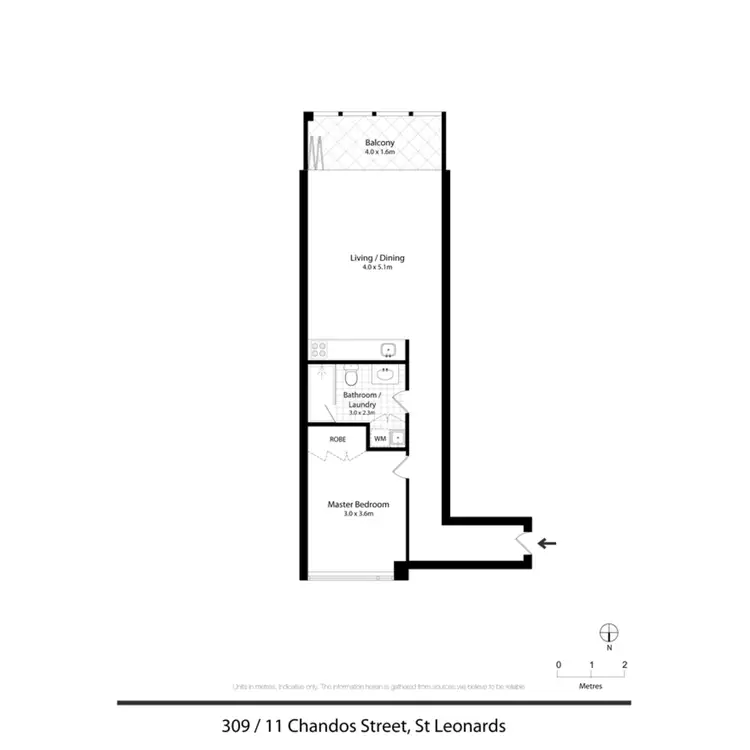Floorplan of Homely apartment listing, 309/11 Chandos Street, St Leonards NSW 2065