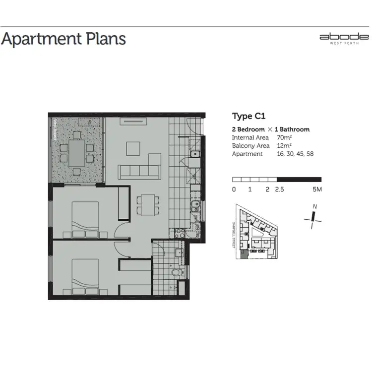 Floorplan of Homely apartment listing, 30/6 Campbell Street, West Perth WA 6005