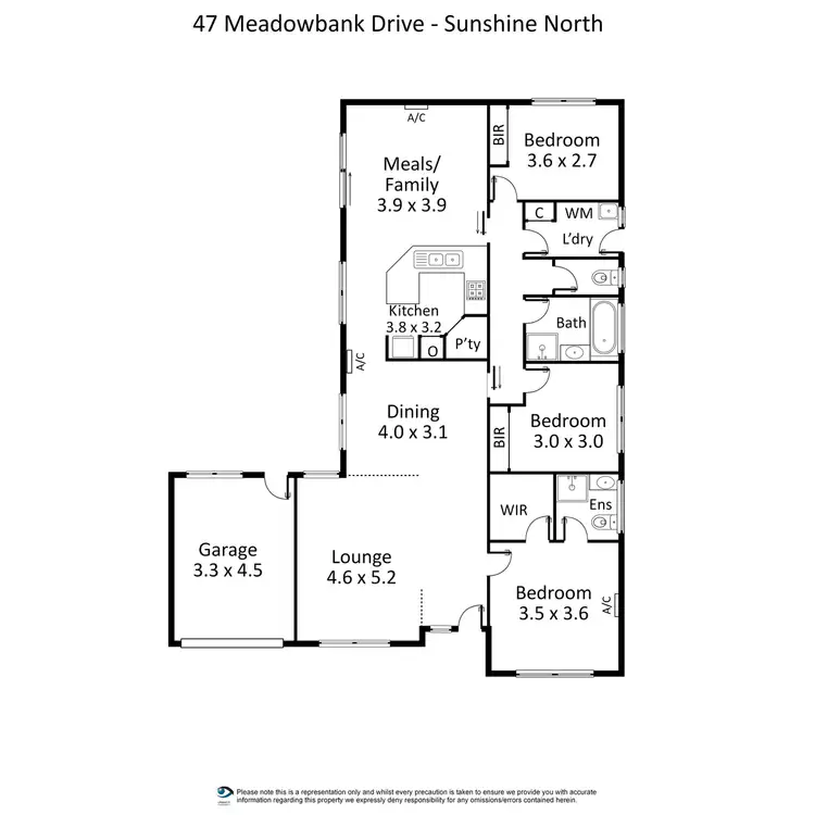 Floorplan of Homely house listing, 47 Meadowbank Drive, Sunshine North VIC 3020