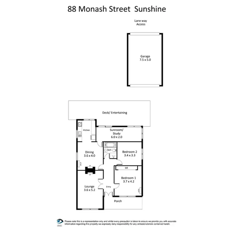 Floorplan of Homely house listing, 88 Monash Street, Sunshine VIC 3020