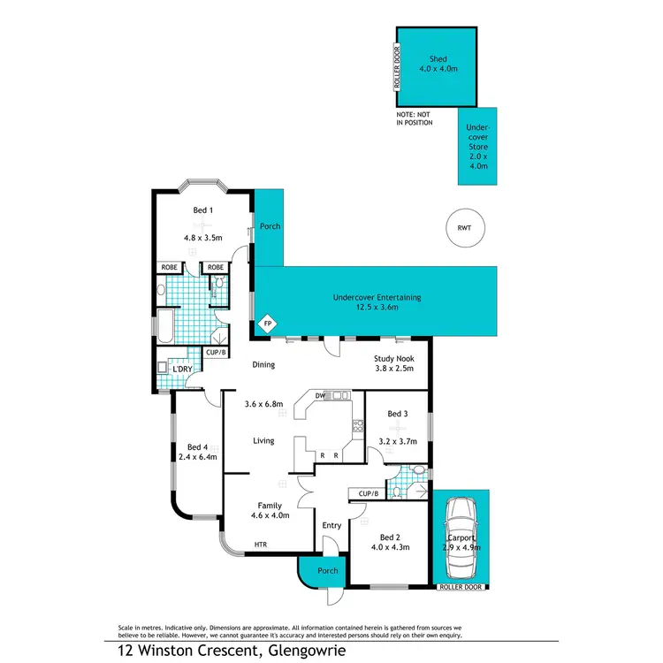 Floorplan of Homely house listing, 12 Winston Crescent, Glengowrie SA 5044