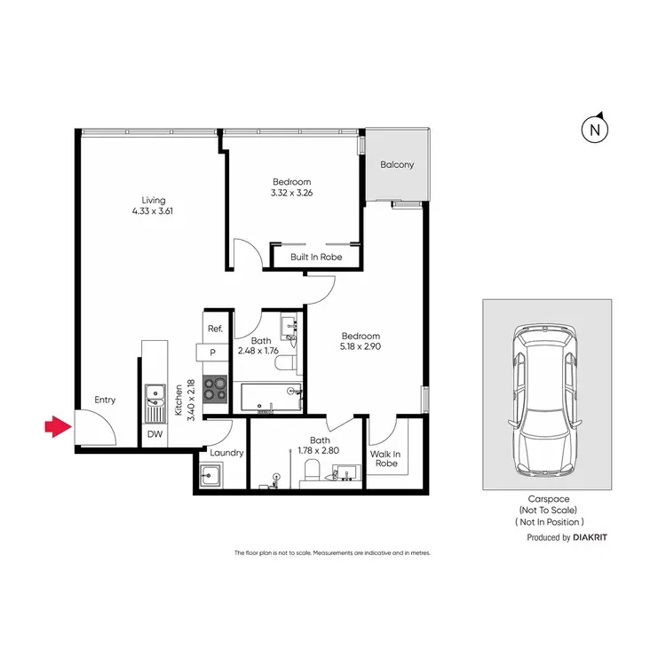 Floorplan of Homely apartment listing, 1107/28 Wills Street, Melbourne VIC 3000