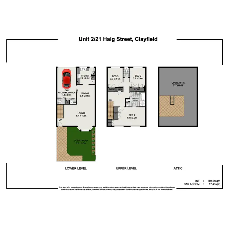 Floorplan of Homely townhouse listing, 2/21 Haig Street, Clayfield QLD 4011