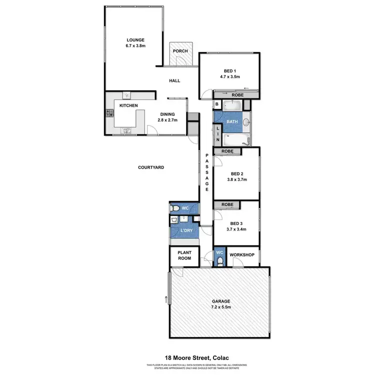Floorplan of Homely house listing, 18 Moore Street, Colac VIC 3250