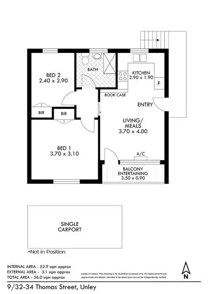 Floorplan of Homely unit listing, 9 / 32-34 Thomas Street, Unley SA 5061