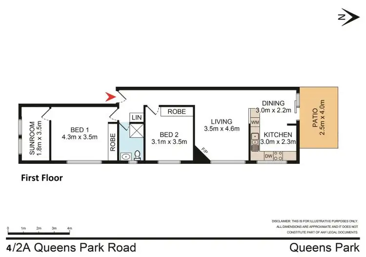 Floorplan of Homely apartment listing, 4/2A Queens Park Road, Queens Park NSW 2022