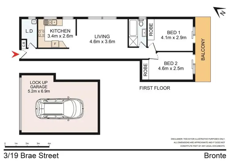 Floorplan of Homely apartment listing, 3/19 Brae Street, Bronte NSW 2024