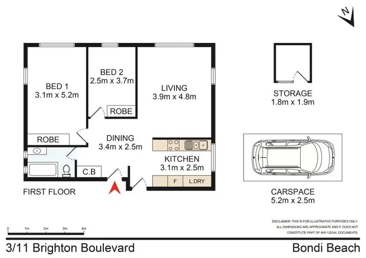 Floorplan of Homely apartment listing, 3/11 Brighton Boulevard, Bondi Beach NSW 2026