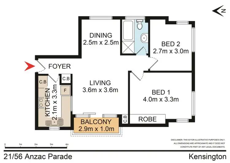 Floorplan of Homely apartment listing, 21/56 Anzac Parade, Kensington NSW 2033