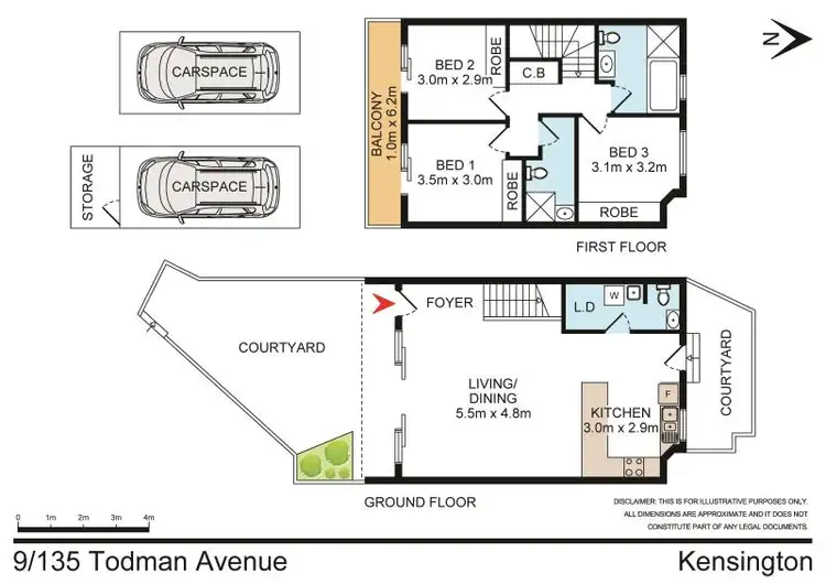 Floorplan of Homely townhouse listing, 9/135-141 Todman Avenue, Kensington NSW 2033