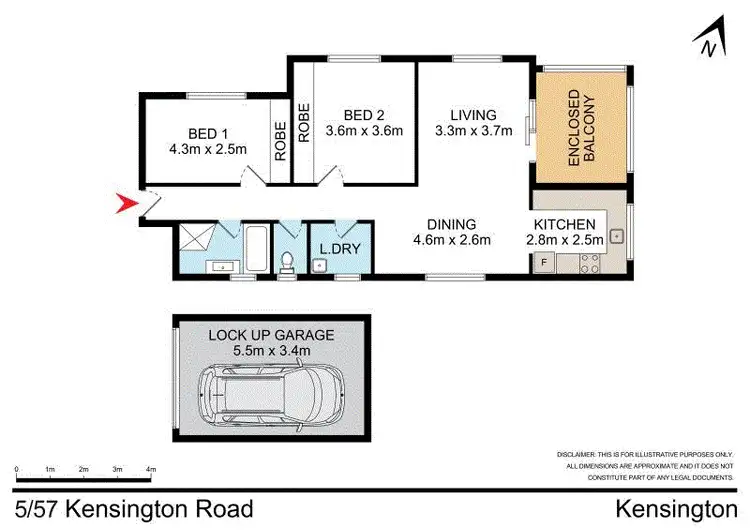 Floorplan of Homely apartment listing, 5/57 Kensington Road, Kensington NSW 2033