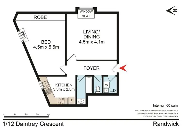 Floorplan of Homely unit listing, 1/12 Daintrey Crescent, Randwick NSW 2031