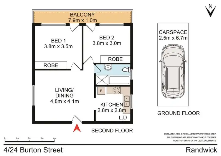 Floorplan of Homely apartment listing, 4/24 Burton Street, Randwick NSW 2031