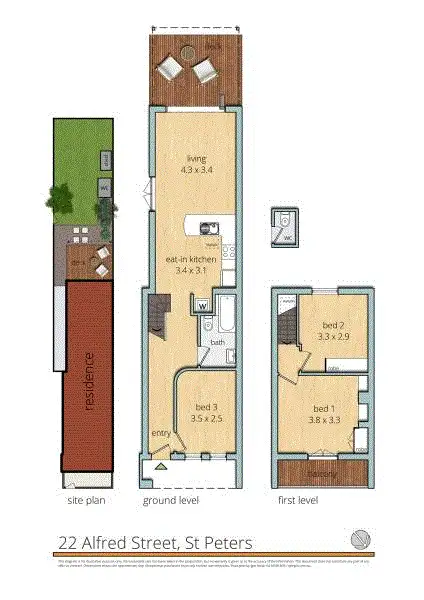 Floorplan of Homely terrace listing, 22 Alfred St, St Peters NSW 2044