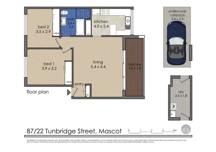 Floorplan of Homely apartment listing, 87/22 Tunbridge St, Mascot NSW 2020