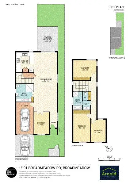 Floorplan of Homely townhouse listing, 1/191 Broadmeadow, Broadmeadow NSW 2292