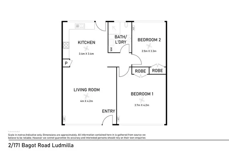 Floorplan of Homely unit listing, 2/171 Bagot Road, Ludmilla NT 820