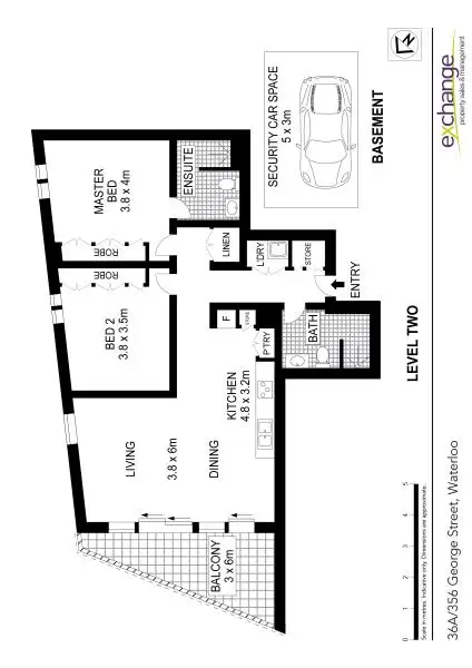 Floorplan of Homely unit listing, 36A/356 George Street, Waterloo NSW 2017