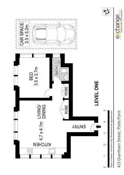 Floorplan of Homely unit listing, 4/3 Grantham Street, Potts Point NSW 2011