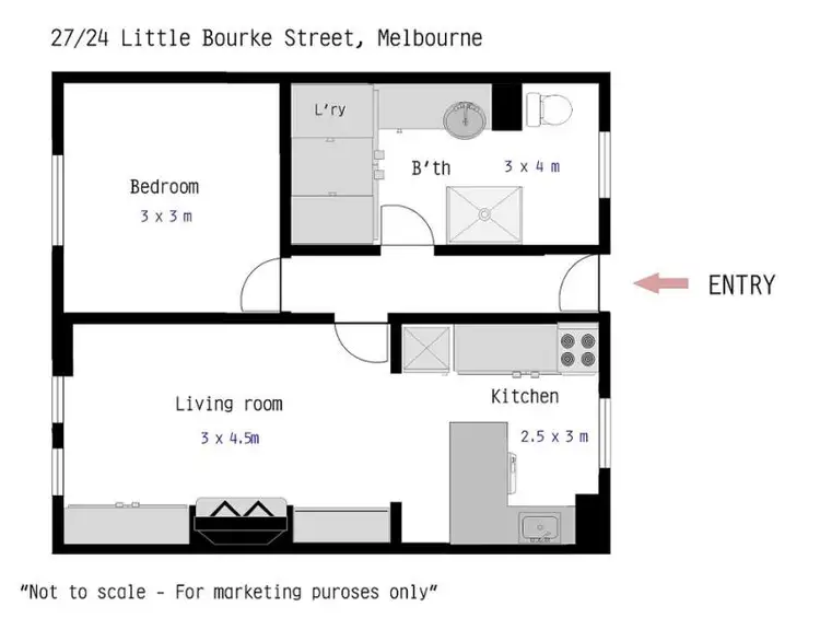 Floorplan of Homely apartment listing, 27/24 Little Bourke Street, Melbourne VIC 3000