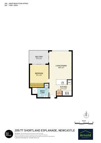 Floorplan of Homely apartment listing, 205/77 Shortland Esplanade, Newcastle NSW 2300