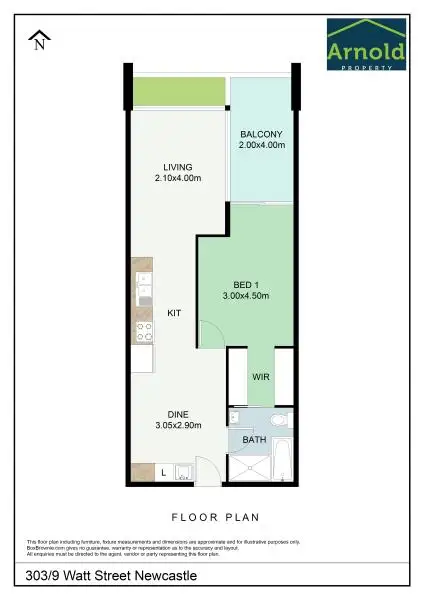 Floorplan of Homely apartment listing, 303/9 Watt Street, Newcastle NSW 2300