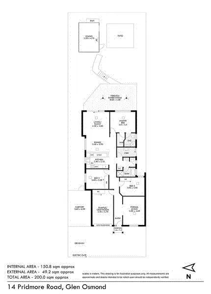 Floorplan of Homely house listing, 14 Pridmore Road, Glen Osmond SA 5064