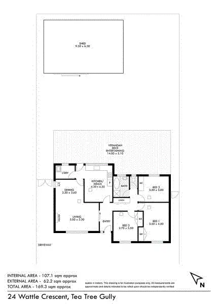 Floorplan of Homely house listing, 24 Wattle Crescent, Tea Tree Gully SA 5091