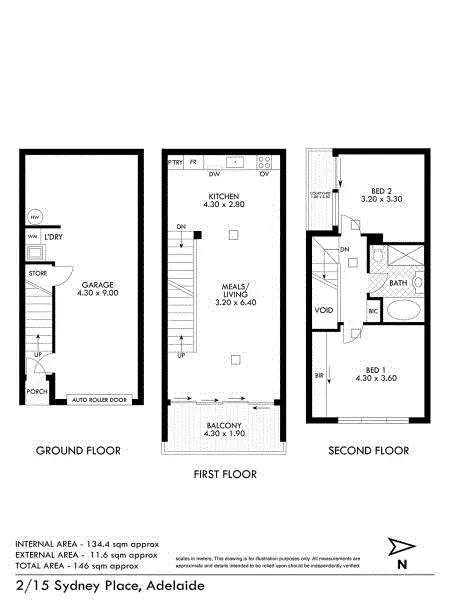 Floorplan of Homely townhouse listing, 2 / 15 Sydney Place, Adelaide SA 5000