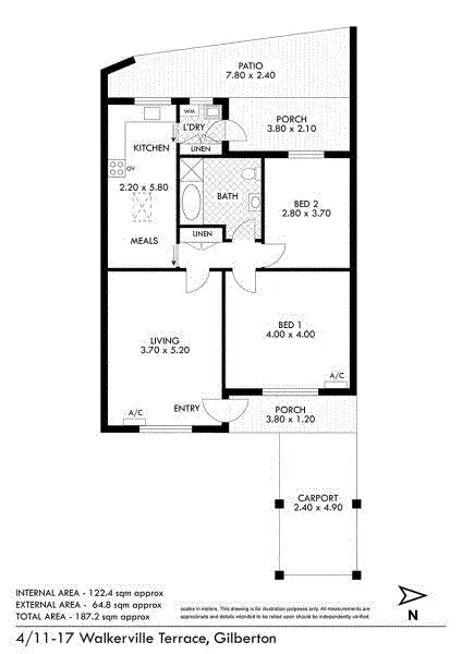 Floorplan of Homely unit listing, 4 / 11-17 Walkerville Terrace, Gilberton SA 5081