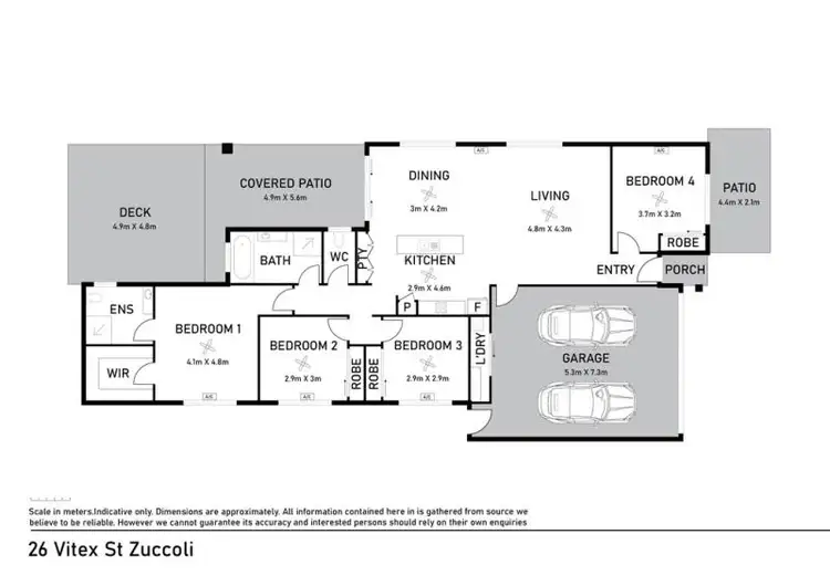 Floorplan of Homely house listing, 26 Vitex Street, Zuccoli NT 832