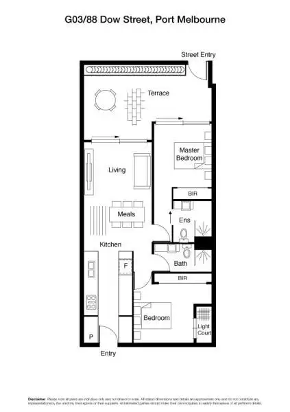 Floorplan of Homely apartment listing, G03/88 Dow Street, Port Melbourne VIC 3207